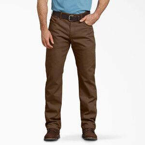 DICKIES Men's FLEX Regular Fit Duck Pants Size 34X34 In Stonewashed Timber Brown